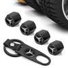 1Set Car Tire Valve Cap Wheel Stem Cover with Wrench KeyChain For Mercedes Benz AMG W212 W211 W213 W203 W205 W204 A C E B R Class Car Accessories
