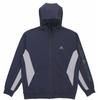 Block Knit Hooded Sports Jacket With Front Embroidered Logo Men Outerwear Blue HM5145