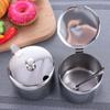 Silver Stainless Steel Sugar Bowl Waterproof Salt Organizer Convenient Condiment Pot  for Kichen
