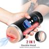 New Automatic Men's Masturbation Cup Timing Vibrator Dual Channel Vaginal Oral Sex Pocket Masturbation Cup Orgasm Men's Adult 18+