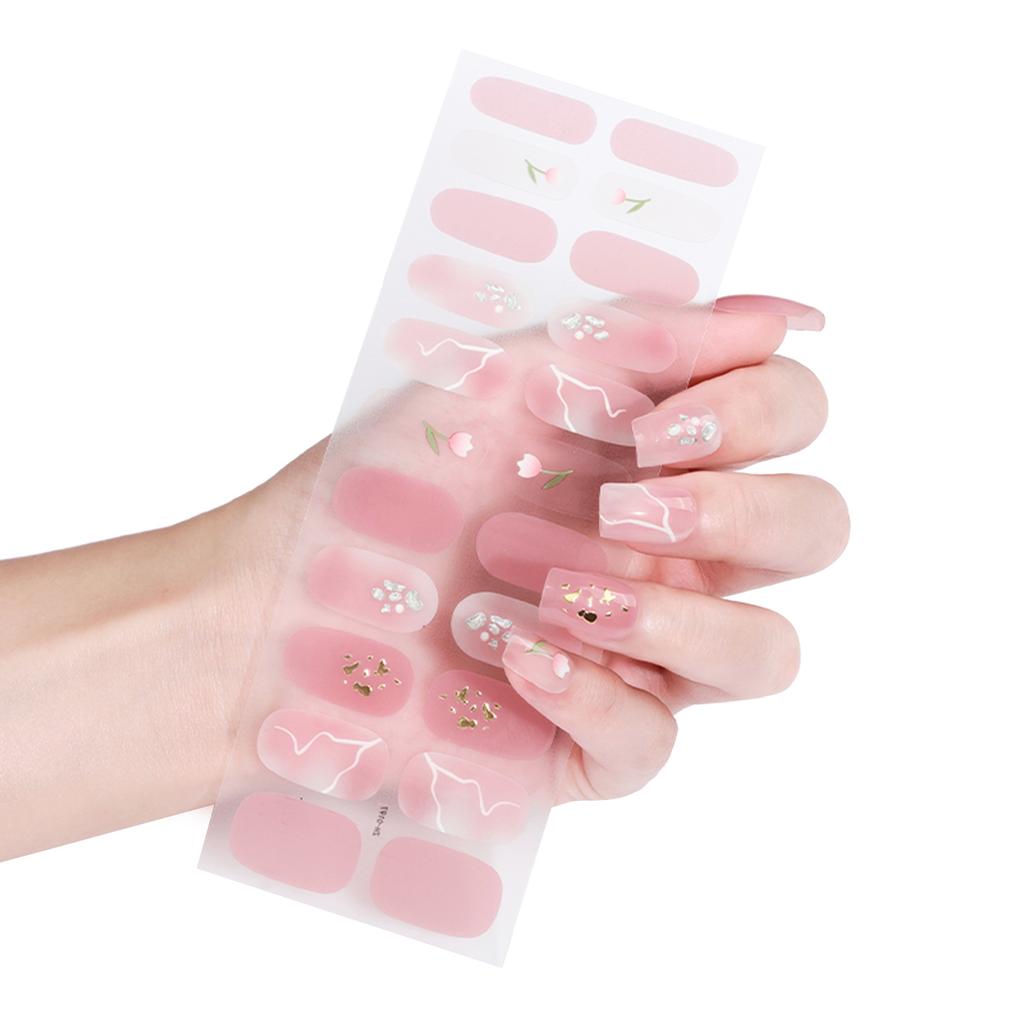 22Pcs Self-Adhesive Nail Wraps Nail Gel Polish Strips Full Wraps Nail Polish Stickers Gel Nail Strips Gel Nail Stickers