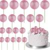 20 Pcs Mini Balloon Cake Topper Decorations with Gold Balls On Sticks - Cake Picks for Birthday, Wedding, and Party Decorations
