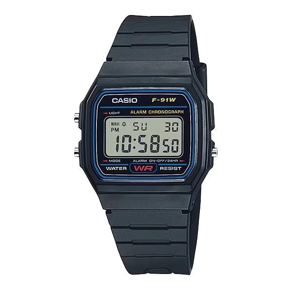 Casio Lightweight 7 Year Battery Light Auto Calendar Watch F-91W-1D