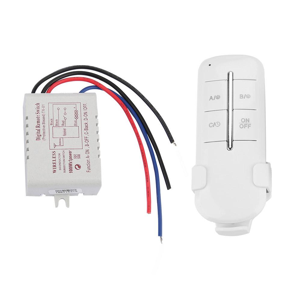 1/2/3/4 Ways ON/OFF AC180‑ 240V 1000W Wireless Receiver Lamp Light RF Remote Control Switch