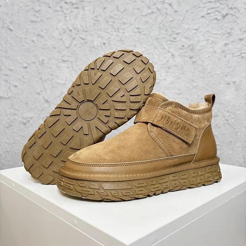 Women Suede Ankle Platform Snow Boots Flats Plush Cotton Shoes Winter 2025 Trend Casual Warm Shoes Non Slip Walking Botas Mujer