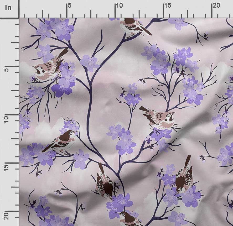 Soimoi Bird & Flowers  Print  Cotton Cambric Quilting Fabric Sold by The Yard 42 Inch Wide Medium Weight Cotton Fabric Sewing  Supplies