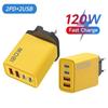 120W 4 Port Phone Charger Adapter 2 USB + 2 Type C PD Quick Charging Mobile Phone USB Charger Adapter For iPhone Huawei Samsung