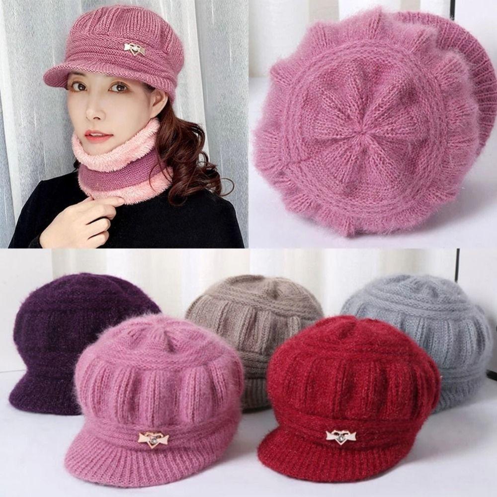 Keep Warm Knitted Hat Windproof Pumpkin Beret Hat Fashion Winter Hat Beanies  Middle Aged