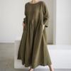 Plus-size Loose Dress Pullover Round Neck Skirt Over The Knee Style of The Academy