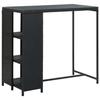 VidaXL Bar Table with Storage Black 120x60x110 Cm Woven Resin