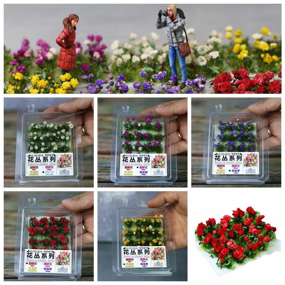 Material Fairy Garden Static Grass Tufts Sand Table Layout Scene Model Miniature Flower Cluster