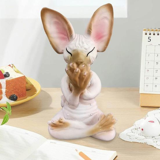 Yousheng Meditation Cat Figurine Resin Buddha Hairless Cat Ornaments Sit In Meditation Zen Cat Sculpture Home Decor Gift for Meditation Enthusiasts