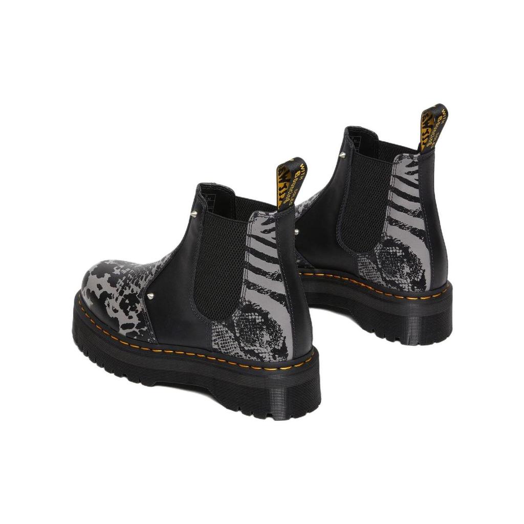 Dr. Martens 2976 Leather Fashion Print Short Chelsea Boots Unisex Boots Black Gray 27692001