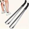 Stainless Steel Shoehorn with Black Handle Can Easily Wear Shoes Without Bending Over.