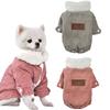 Pet Dog Clothes Dog Jacket Fleece Lining Extra Warm Coat Cat Jacket Dog Denim Jacket Dog Coat Puff Winter Thickening Corduroy Clothes Teddy