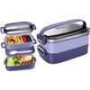 Stainless Steel Bento Box for Adults&Kids,Japanese Leakproof Lunch Box Divided Food Meal Storage Containers Set Stackable 2 Layer