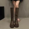 Spice Girl Boots New Muffin Thick-soled Tall Tube Elastic Boots Knight Taller Small Thin Boots
