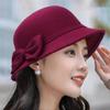 Solid Color Fedora Trendy Fine Workmanship Cold Resistant Fashion Ladies Vintage Elegant Woolen Hat