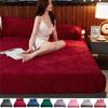 2024 Warm and Thick Elastic Fitted Sheets Adjustable Flannel Winter Mattress Cover Velvet Bed Linens Super Soft King Queen 180/200 Multi Sizes
