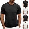 Men's Summer Casual Short Sleeve T-shirt Round Neck Knitted Shirt