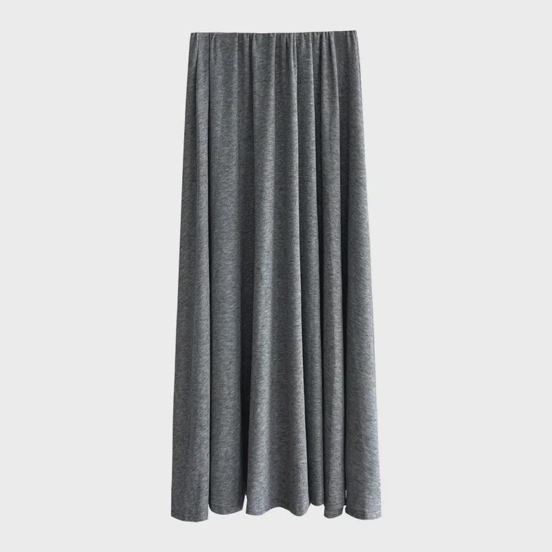 Taochuan High-Waisted 2024 Autumn Drape Skirt for Women - Slim Fit, Hip-Covering, Long Style (YL660)