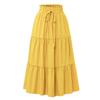 Women's Fashion Solid Color Floral Lace Elastic Waist Loose Long Skirt