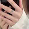 Sterling Silver S925 Sweet Mori New Bow Opening Adjustable Female Ring Versatile High Sense Ornament