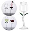 For Party Home Decor Juice Cocktail Champagne Glass Rose Flower Shape Red Wine Glass Goblet
