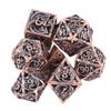 7pcs Polyhedral Dice Set Copper Hollow Dragons Pattern High Balance Table Games Dice Set for Role