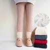 Autumn Winter Knitted Kids Girls Pants Plus Velvet Thicken Warm Elasticity Leggings Children's Trousers