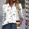 Women's Shirt Blouse Floral Print Button Long Sleeve Casual Basic Shirt Collar Regular Top