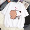 Cute Bear LOVE Unisex T Shirt Women Bubu Dudu Couple Tops Tee Summer Short Sleeve Tshirts Female Korean Casual Girl T-shirt Camisetas