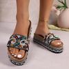 New Water Diamond Shoes for Women Plus-size Muffin Thick-soled Flip-flops