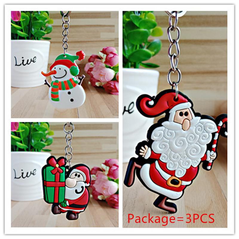 Christmas Keychain Christmas Decoration Santa Claus Elk Snowman Keychain New Year Decoration 2021 Children's Gift Key Ring Chris
