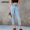 Summer Women's Jeans Loose High Waist Thin Jeans Do Old Washed Straight Casual Trousers