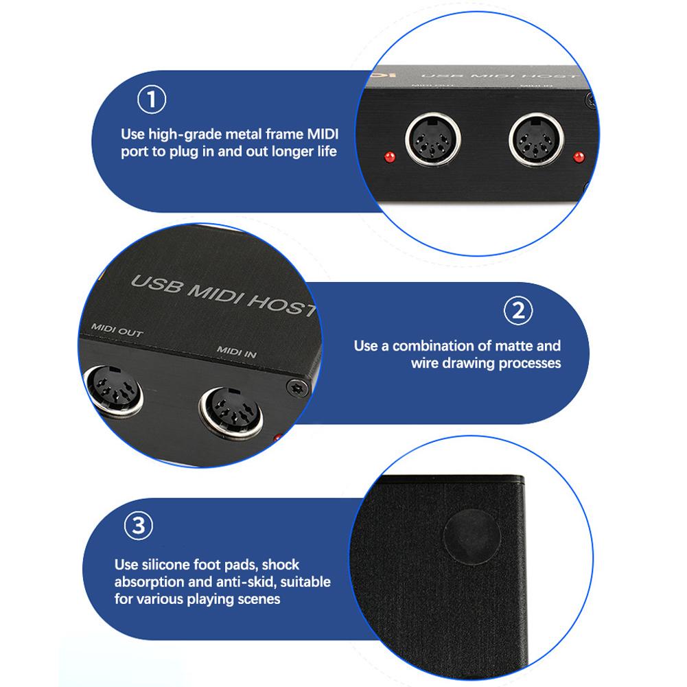 USB To MIDI Host Guitar Effector MIDI Synthesizer MIDI Generator MIDI Interface Devices Electronic