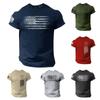 T Shirts Shirts For Men, Men's American Flag T-Shirt Patriotic Tee Short Sleeve Apperal Workout Muscle T Shirts