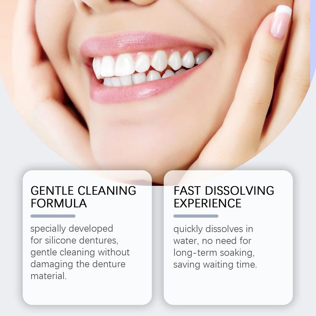 Denture Set With Cleaning Tablets Confident Smile Enhance The Aesthetics Of Your Smile Comfortable Material Dentures