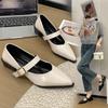 Fashion Shoes Female 2024 Sophisticated Elegant Women's Pumps Comfortable Low Heel Shallow Mouth Shoes Fashion Pointed Toe Square Heels