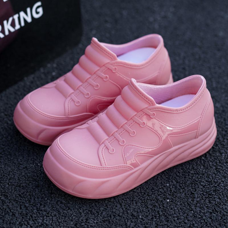 Low-top Women's Rain Shoes Non-slip and Waterproof Fashion Kitchen Rain Shoes Women's Rubber Shoes Rain Boots Adult Women's Shoes Inner Height