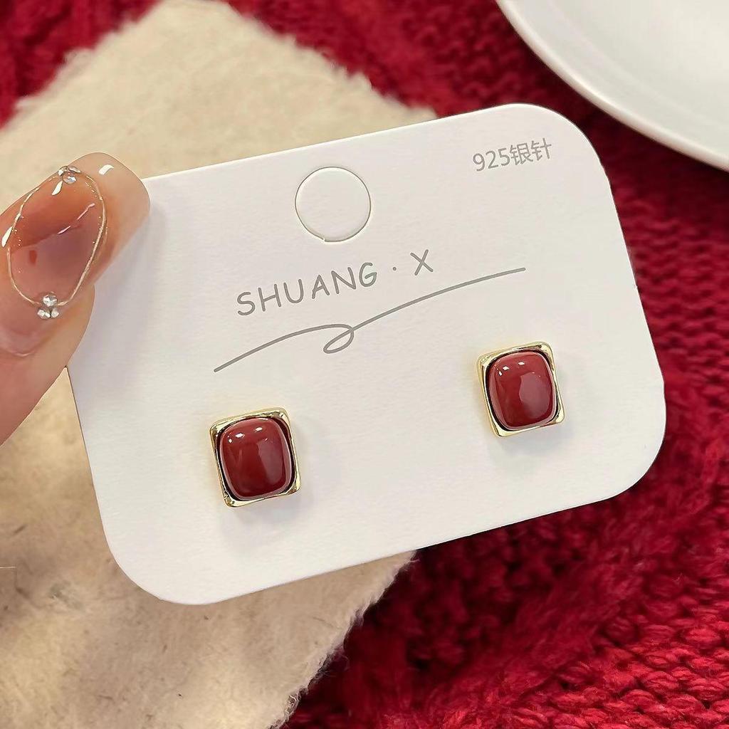 Ankola Red Festive Earrings for Women - 2025 Trendy Retro Style, Perfect for Chinese New Year Celebrations.