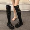 Winter New 2024 Hot Sale Fashion Outdoors Women's Knee Length Boots Solid Color Round Head Shoes for Women Botines De Mujer