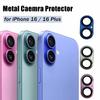 Armor Metal Camera Lens Protector for IPhone 16 Pro Max 16 16Plus Color Protective Cap Glass Full Cover Lens Protector