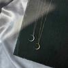 Sweet Moon Silver Plated Jewelry Temperament Crescent Clavicle Chain Pendant Necklaces
