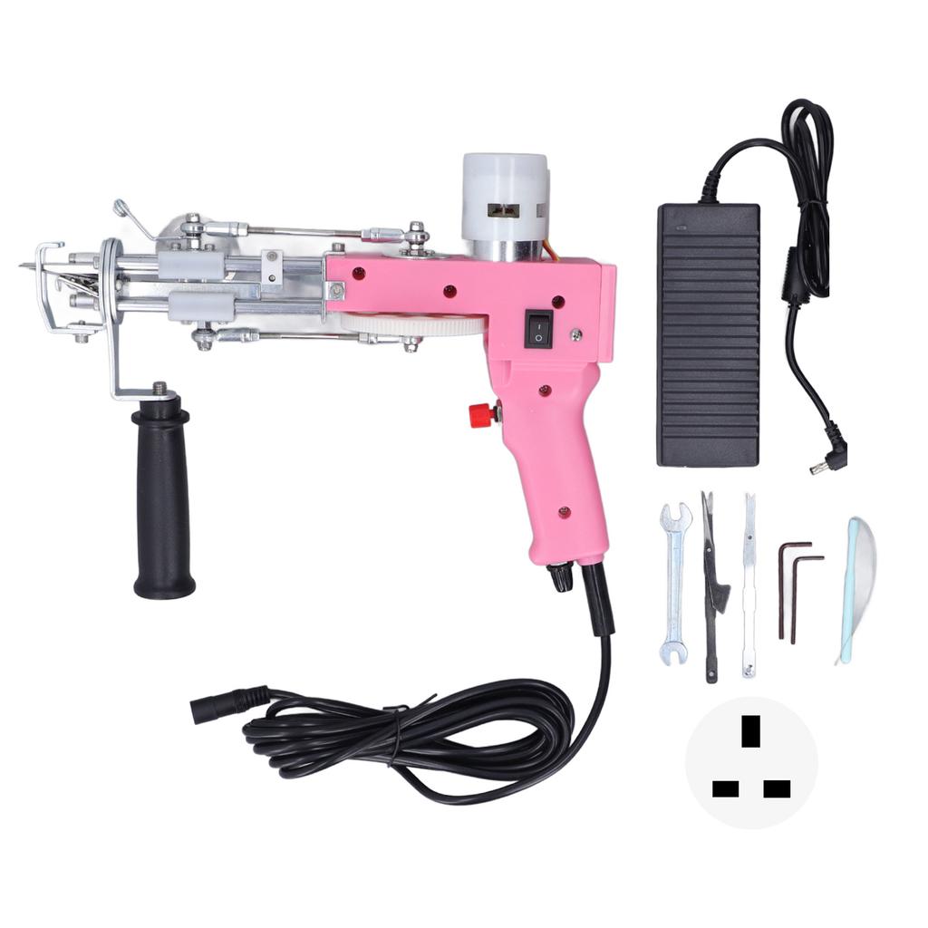 2 In 1 Rug Tufting Machine DIY Hand Crafted Adjustable Speed Flexibility Electric Carpet Gun
