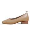 Single Shoes Women's New Low Heel Thick Heel Inner Height Increase Fairy Soft Leather Square Head Beanie Shoes Women's Small Size 3233
