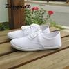 Fashion 2024 Lace-Up Shoes Woman Large Size 42 Canvas Casual  Off White Shoes Breathable Wear Resistant Slip Platform Vulcanize Shoes