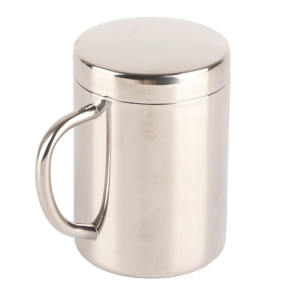 Stainless Steel Coffee Mug Minimalist Fashionable Large Capacity Coffee Cup with Lid for Home 400ml
