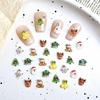 30Pcs Adorable Snowman Santa Claus Resin Nail Charms Cartoon Creative Colorful Christmas Series Nail Art Decorations Diy Nails