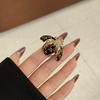Korean Style Insect Drip Oil Ring Geometric Chunky Enamel Ring Vintage Enamel Fruit Ring  Gift